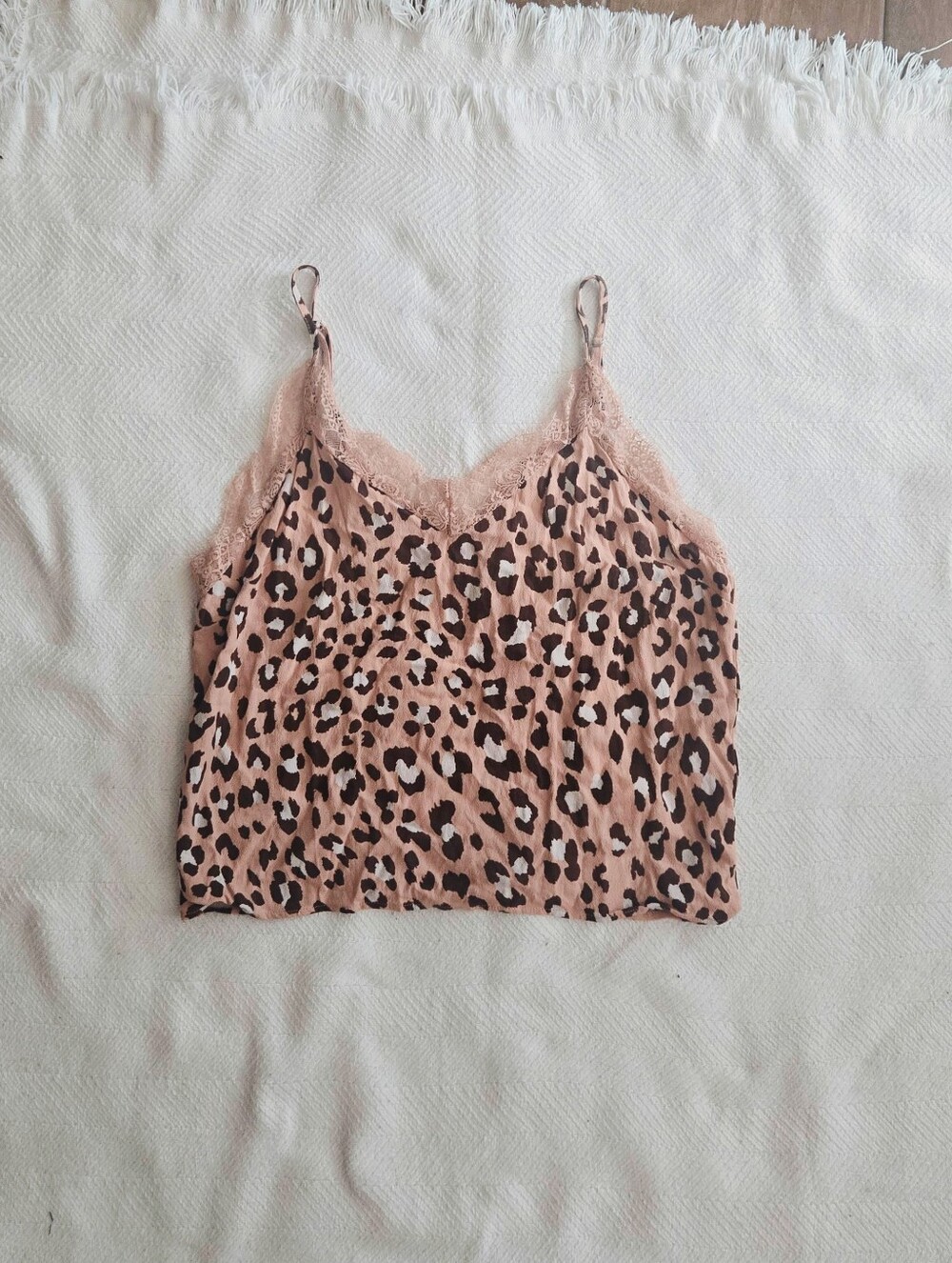 Forever 21 Blush Pink Leopard Lace-Trim Cami